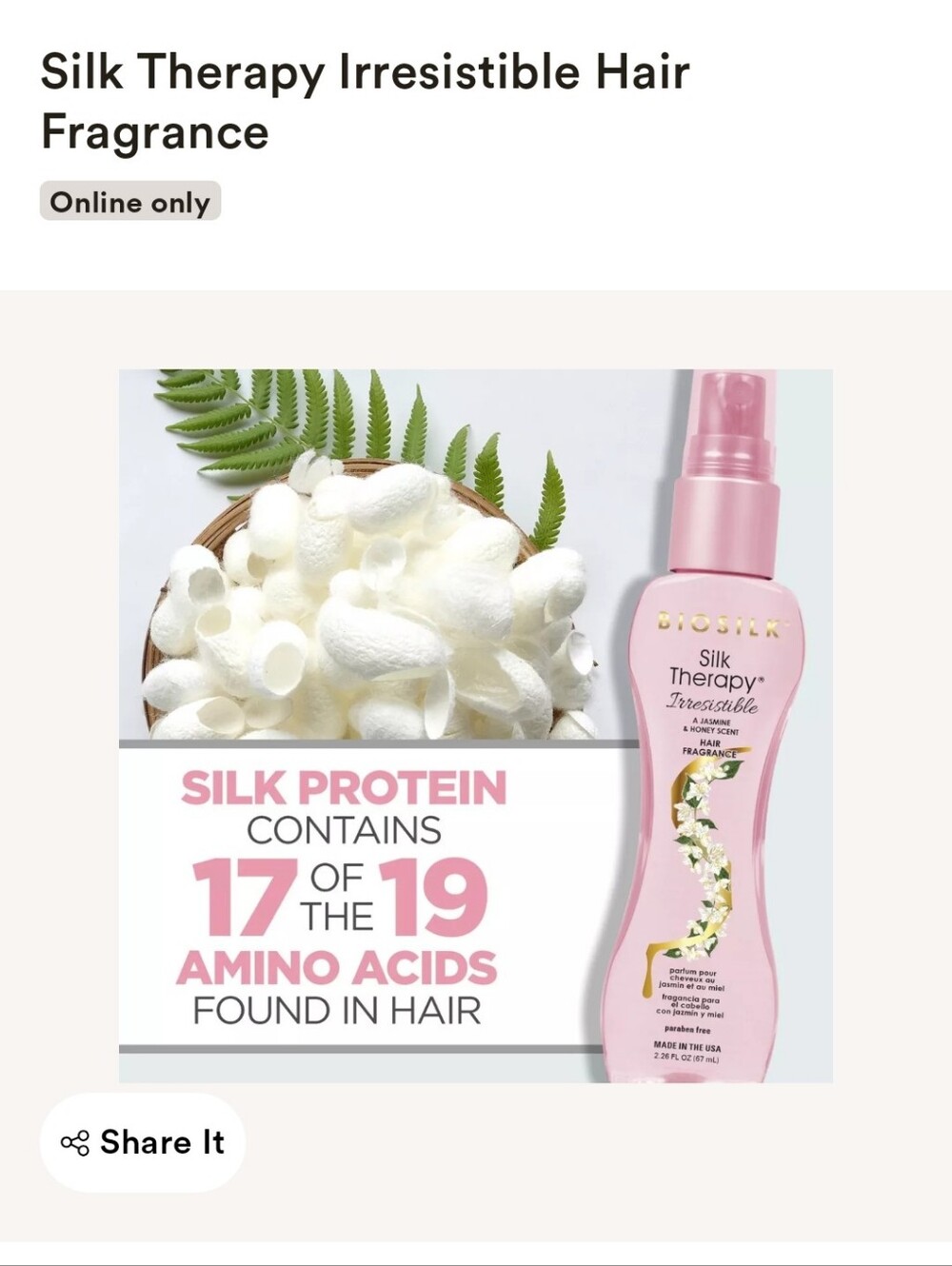BioSilk Silk Therapy Irresistible New